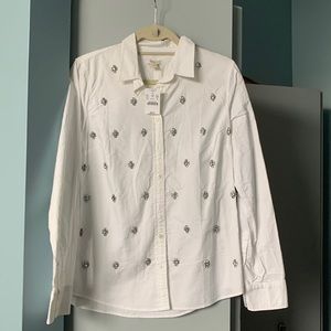 NWT J.Crew Factory Embellished Button-Down Shirt